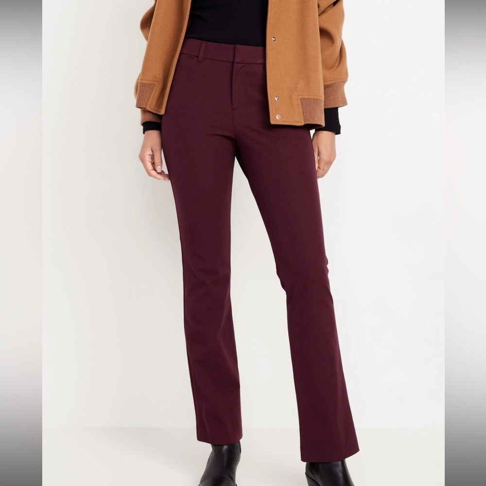 Old Navy Burgundy Pixie High Waist Flared Pants